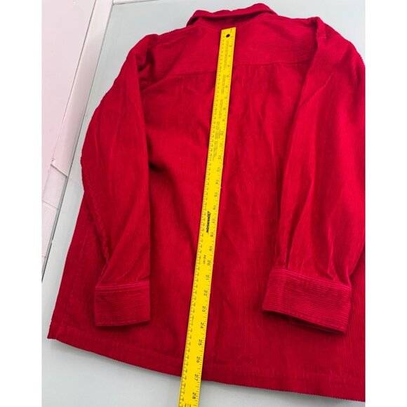 Vintage Faded Glory Corduroy Jacket Women's Medium M Red Y2K 90's Full Zip - Picture 5 of 8